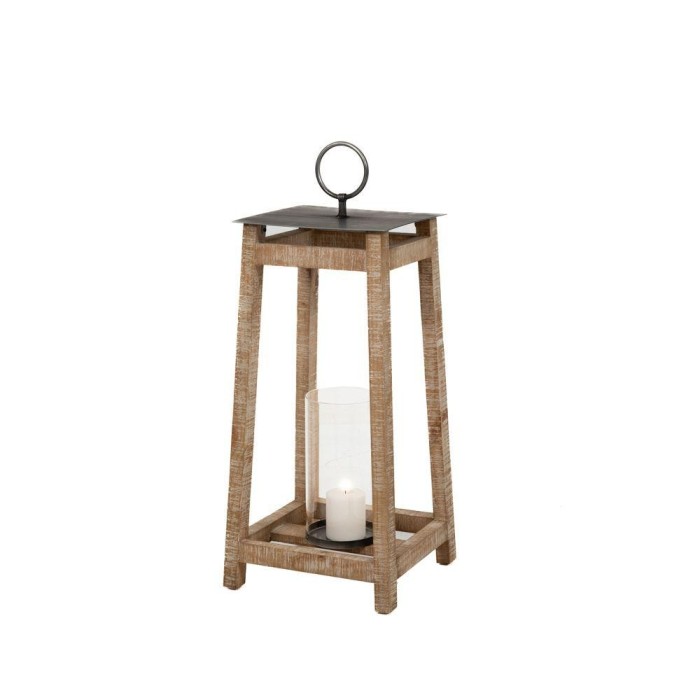 LANTERNA LEGNO DECO 36x36x89CM